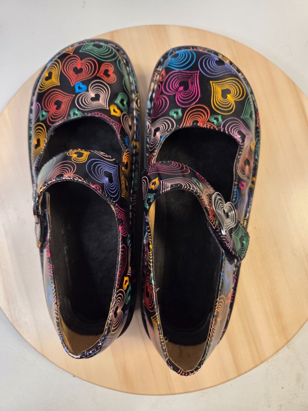 Alegria Paloma Hearts Leather Mary Jane Clogs Women EU 38 / US 8 - Picture 9 of 15
